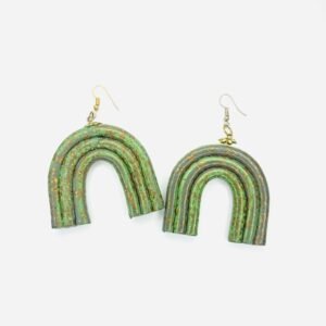 Clay earrings shaped as an upside down U