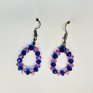 blue and purple dangle Earrings