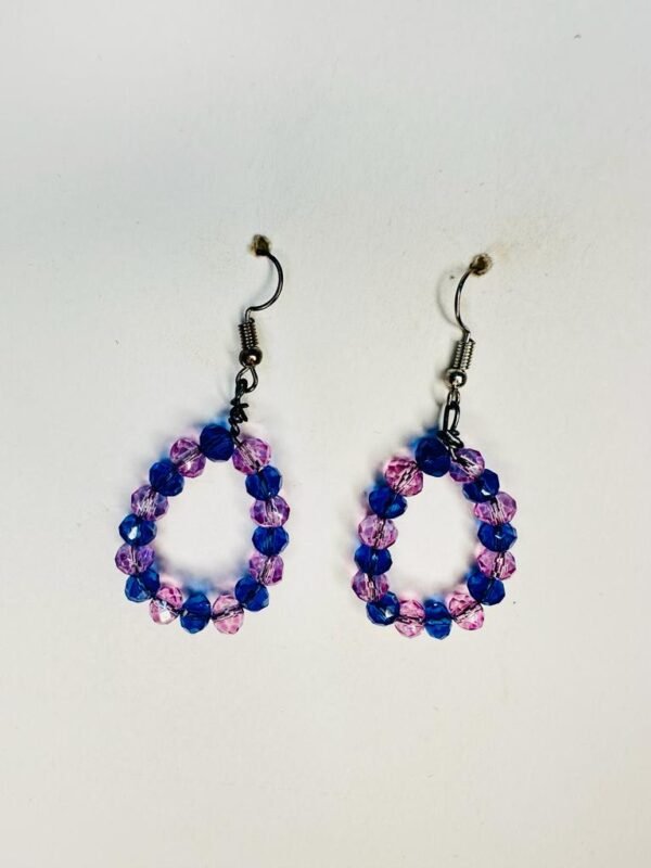 blue and purple dangle Earrings