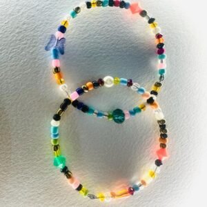 multicolor beaded wired bangles